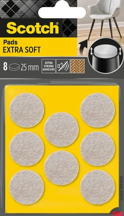 Patin en feutre laine adhésif rond beige ø25 mm-Scotch Hot