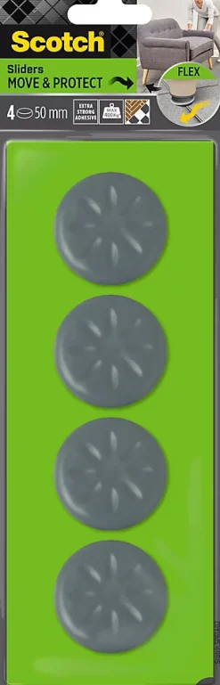 Patin glisseur adhésif rond gris ø50 mm^Scotch Hot