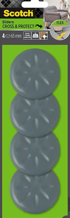 Patin glisseur adhésif rond gris ø65 mm-Scotch Clearance