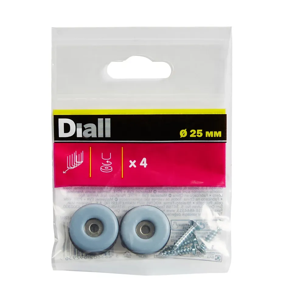 Patin vissés 25 mm x 4, noir + gris/bleu^Diall Best