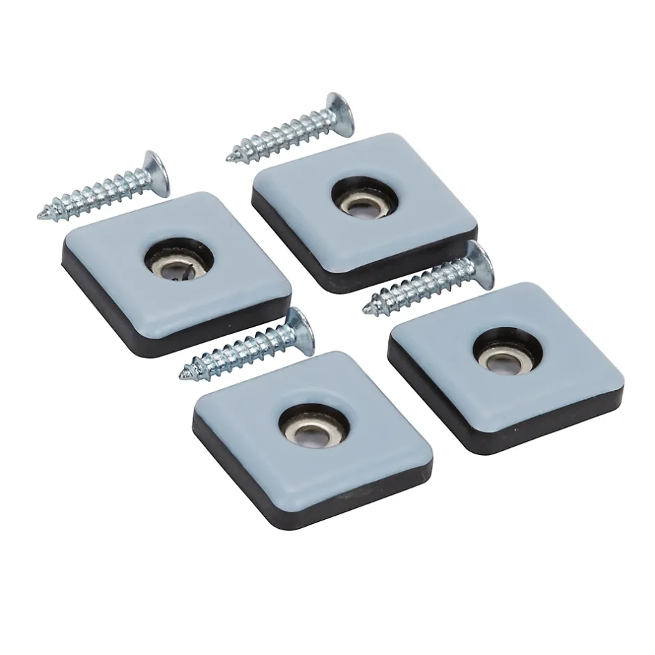 Patin vissés 25*25 mm x 4, noir + gris/bleu^Diall