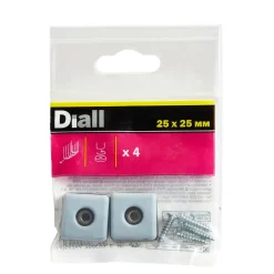 Patin vissés 25*25 mm x 4, noir + gris/bleu^Diall