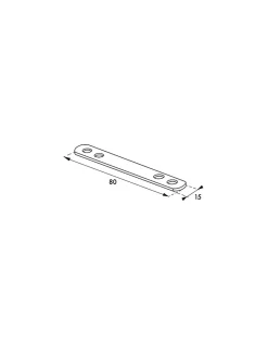 Patte d'assemblage, 80x15mm, bouts ronds, acier zingué -^Thirard Hot