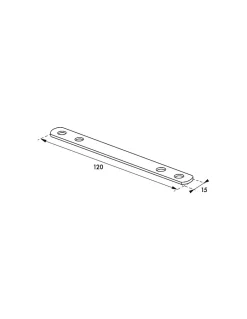 Patte d'assemblage, 120x15mm, bouts ronds, acier zingué -^Thirard Discount