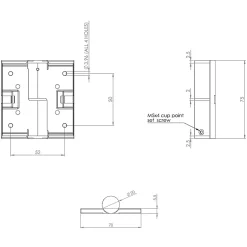 Paumelle à ressort gauche en acier inoxydable avec cache vis pour cabines sanitaires^Homewell Best