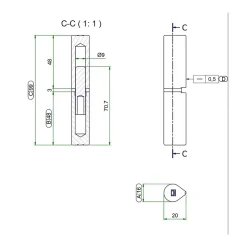Paumelle à souder MAROC - COMUNELLO Argent 100-Comunello Fratelli
