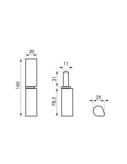 Paumelle à souder sans lame - Hauteur 160 mm-Thirard Hot