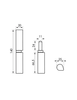 Paumelle à souder sans lame avec butée à bille - Hauteur 140 mm^Thirard Hot