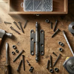 Paumelle à vase acier vieux fer Diall 110 x 55 mm gauche-QCL