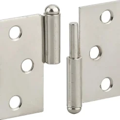 Paumelle de meuble à nœud roulé - - Acier nickelé - Droite-Thirard Discount