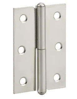 Paumelle de porte de meuble / porte légère, 60x40mm, acier, droite --Thirard