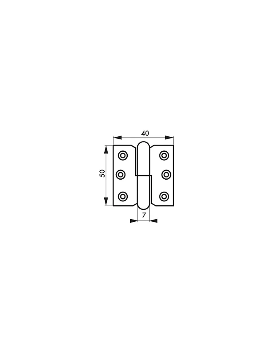 Paumelle de porte de meuble / porte légère, 50x40mm, acier, gauche -^Thirard Clearance