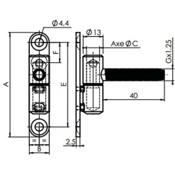 Paumelle fiche diamètre 13mm hauteur 68mm époxy blanc - - 654000^Monin New