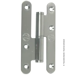 Paumelle parisienne gauche bout rond en inox 140x70 mm^Afbat Online