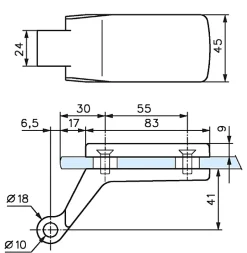 Paumelle pour feuillure sup à 40 mm LAGUNE 4201 - STREMLER Argent^Stremler Assa Abloy Hot