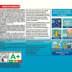 Peinture anti condensation cuisines et salles de bains mat blanc mat 2,5L-Julien Hot