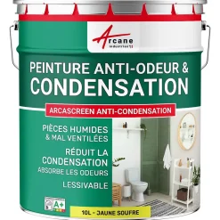 Peinture anti-condensation, anti odeur pour pièces humides Jaune soufre - RAL 1016 - 10 L -^Arcane Industries New