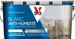 Peinture anti-humidité assainissante intérieur blanc mat 2.5 L-V33 Online
