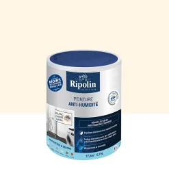 Peinture anti-humidité intérieur satin blanc cassé 0,75L-Ripolin Outlet