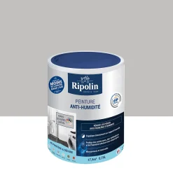Peinture anti-humidité intérieur satin gris souris 0,75L-Ripolin Discount