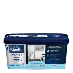 Peinture anti-humidité intérieur satin gris lome 2,5L^Ripolin