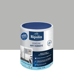 Peinture anti-humidité intérieur satin gris lome 0,75L-Ripolin Outlet