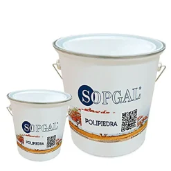 Peinture effet pierre (20+5 kg - Pierre Sombre). Revêtement imperméable extérieur avec finition pierre naturelle^Sopgal Online