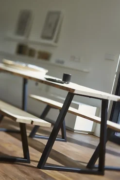 Pied de banc modèle trapèze H. 40 cm métal noir-Mottez Online