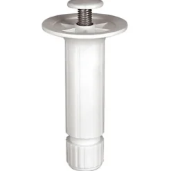 Pied de caisson plastique H. 100 mm x ø28 blanc à vis- New