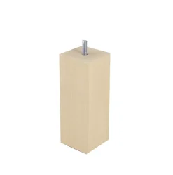 Pied de lit carré en hêtre texture bois H. 15 x L. 5,5 cm^Bar plus Clearance