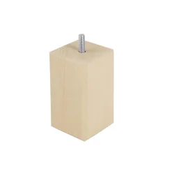 Pied de lit carré en hêtre texture bois H. 10 x L. 5,5 cm^Bar plus Discount