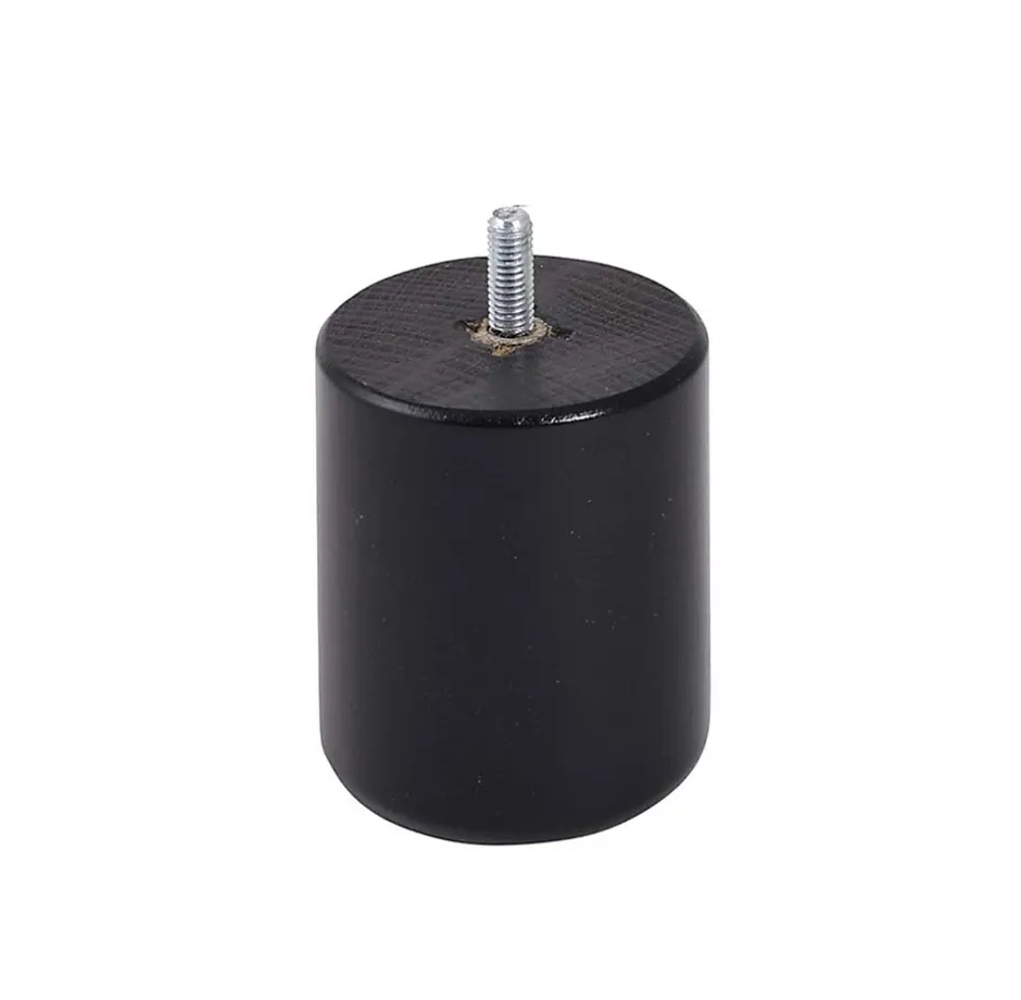 Pied de lit cylindrique en hêtre noir H. 8 x Ø6,8 cm-Bar plus Discount