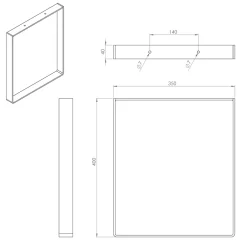 Pied de meuble cadre en acier noir Cime H. 40 cm^ Hot