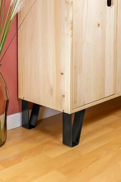 Pied de meuble triangle en acier noir H. 15 cm- New