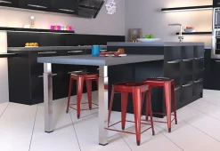 Pied de plan de travail carré en acier chromé Zoom H. 70 / 110-Cime Outlet