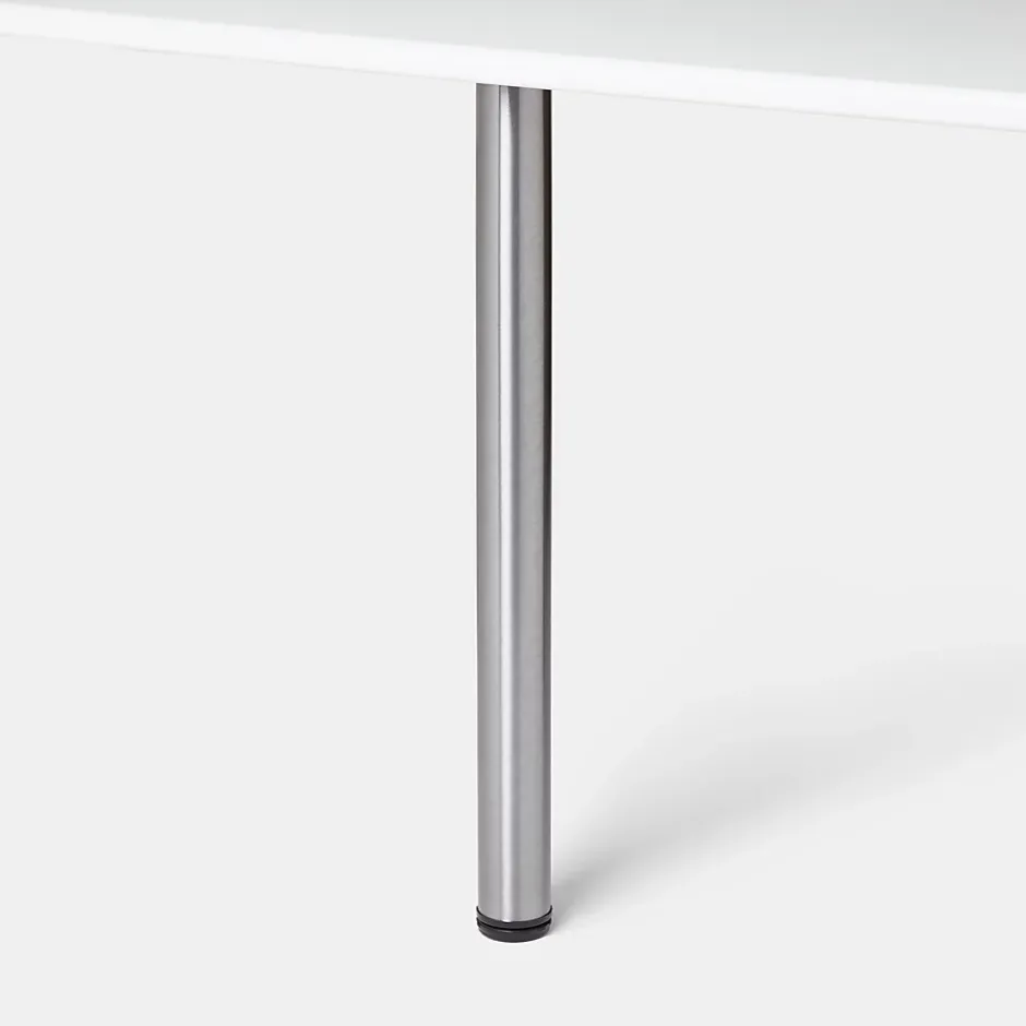 Pied de plan de travail Nantua H. 87.5 cm / 90 cm x ø 6 cm brossé, 1 pièce^GoodHome Clearance