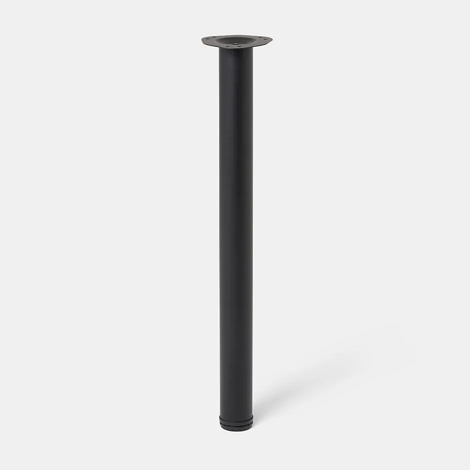 Pied de plan de travail Nantua H. 87.5 cm / 90 cm x ø 6 cm noir, 1 pièce-GoodHome Sale