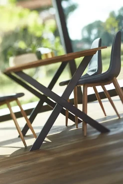 Pied de table modèle X H. 71 cm métal noir^Mottez Best