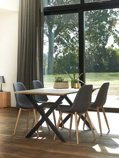 Pied de table modèle X H. 71 cm métal noir^Mottez Best