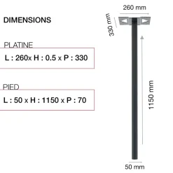 Pied elliptique Noir Sablé RAL 2100 MS^Renz Clearance