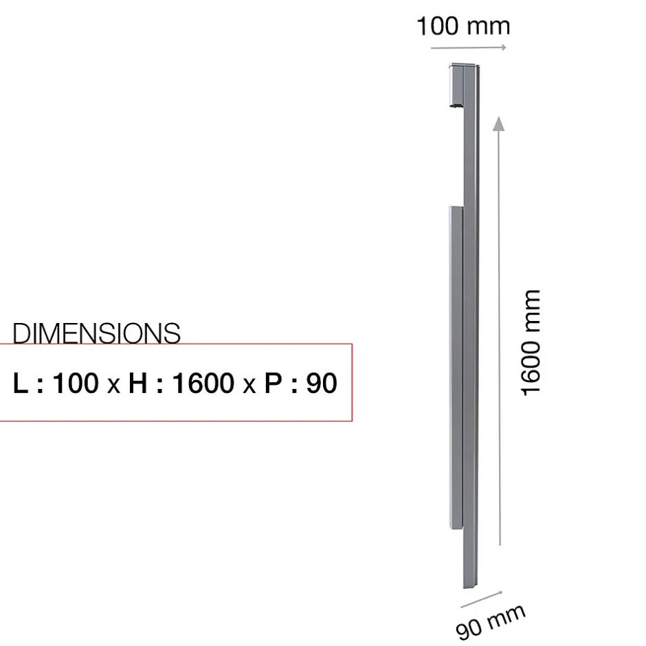 Pied latéral à sceller Gris mat 7037 M-Renz Best