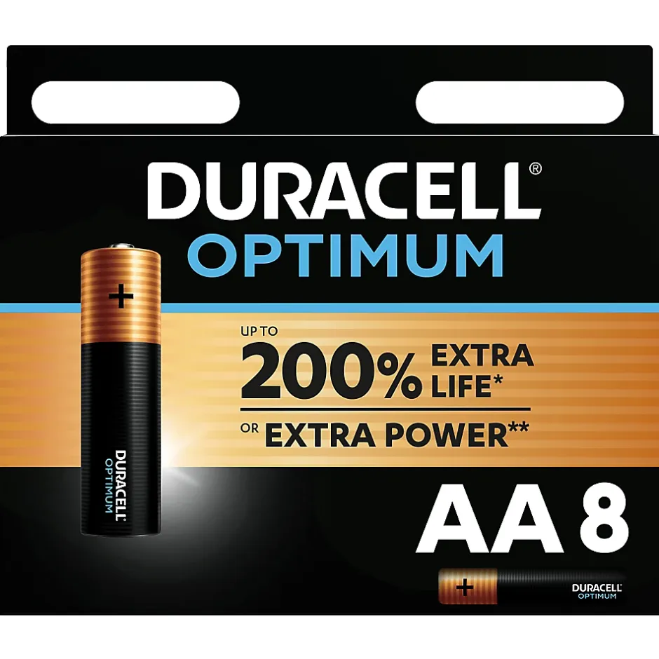 Pile alcaline AA (LR6) Optimum, lot de 8-Duracell Discount