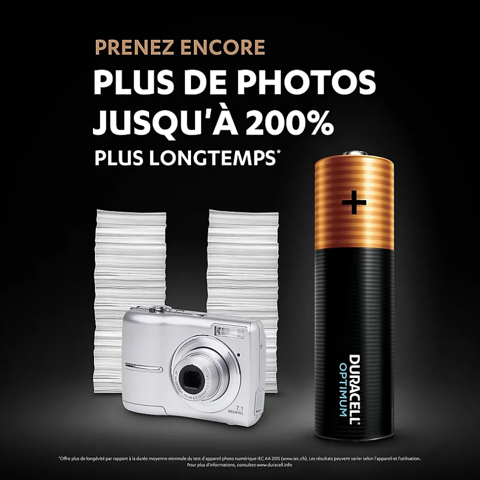 Pile alcaline AA (LR6) Optimum, lot de 8-Duracell Discount