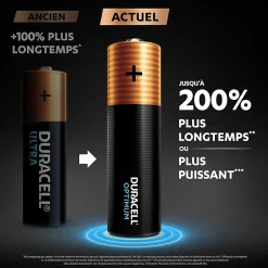 Pile alcaline AA (LR6) Optimum, lot de 8-Duracell Discount