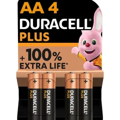Pile alcaline AA (LR6) Plus, lot de 4-Duracell Hot