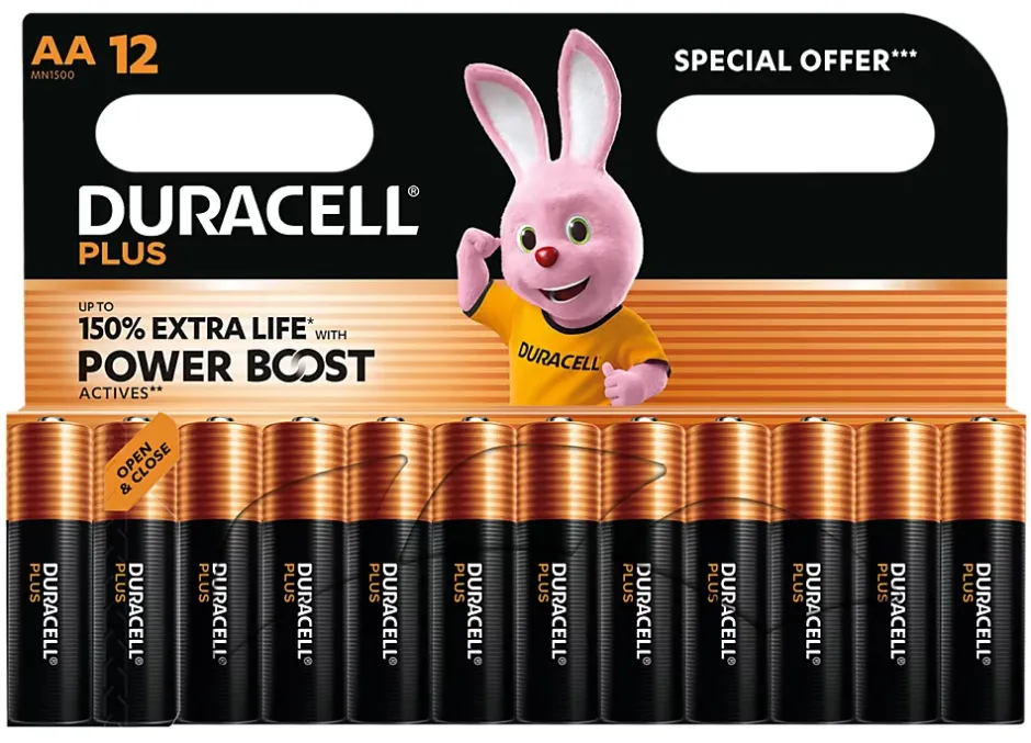 Pile alcaline AA (LR6) Plus Power Boost, lot de 12^Duracell Discount