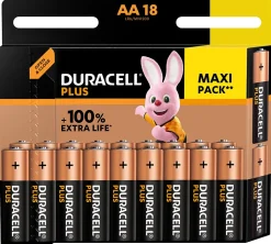 Pile alcaline AA (LR6) Plus, lot de 18-Duracell Outlet