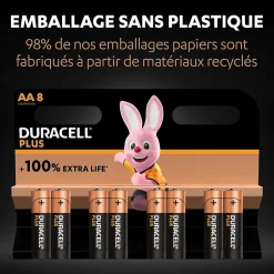 Pile alcaline AA (LR6) Plus, lot de 8^Duracell New