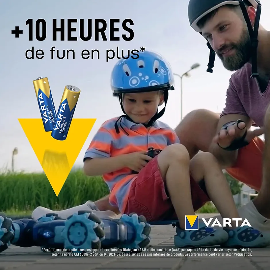 Pile alcaline AA (LR6) Long-life Power, lot de 4-Varta Hot