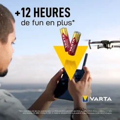 Pile alcaline AA (LR6) Long-life Max Power, lot de 8^Varta